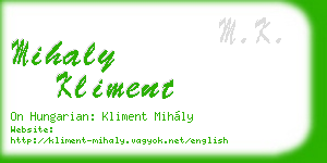 mihaly kliment business card